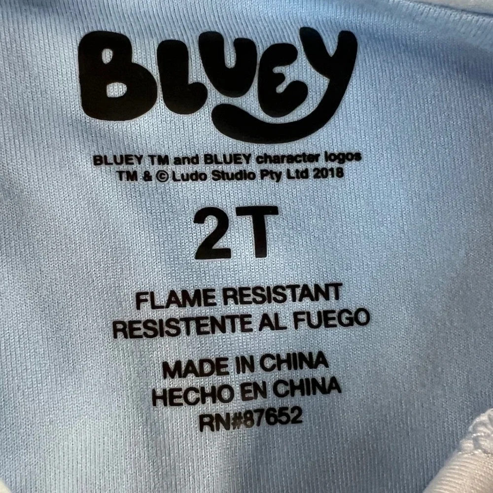 Bluey Toddler Pajamas 3 Set Bundle 2T Blue White Navy Cotton Viscose NWT 6pc